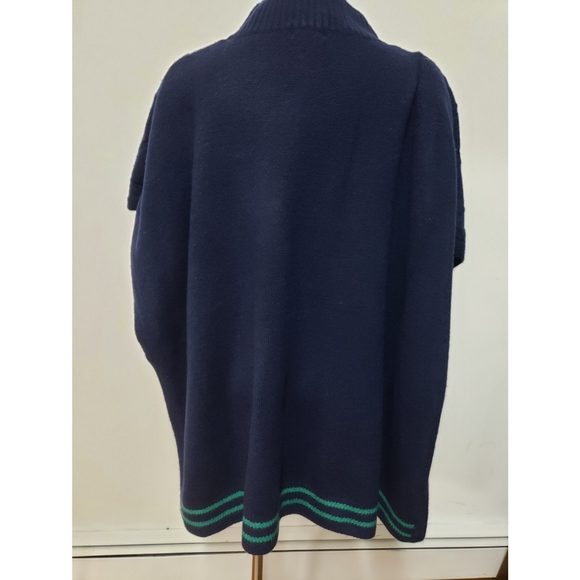 💯%Free people Harbour Stripe Cable Poncho - Picture 10 of 12